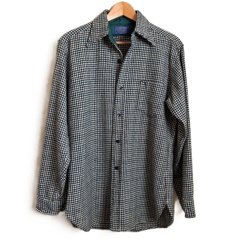 Vintage 70s / Early 80s Pendleton Houndstooth Wool Shirt – Men’s S